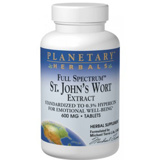 Picture of PLANETARY HERBALS ST JOHNS WORT EXTRACT FULL SPECTRUM 600MG 30 TABLETS