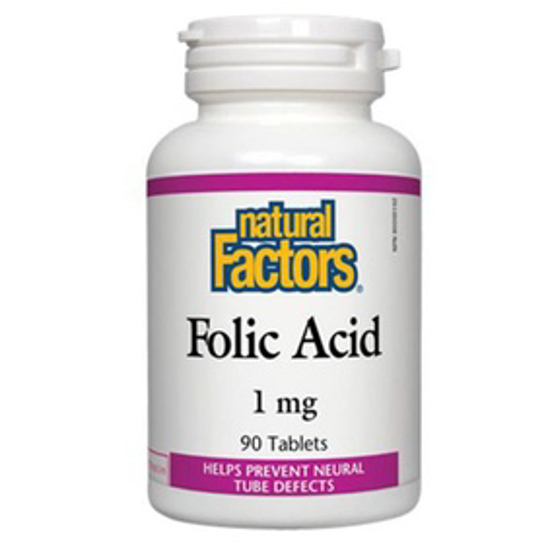 صورة NATURAL FACTORS FOLIC ACID 1MG