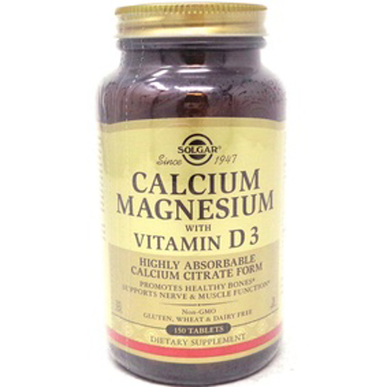 صورة SOLGAR CALCIUM MAGNESIUM WITH VITAMIN D3 150 TABLETS