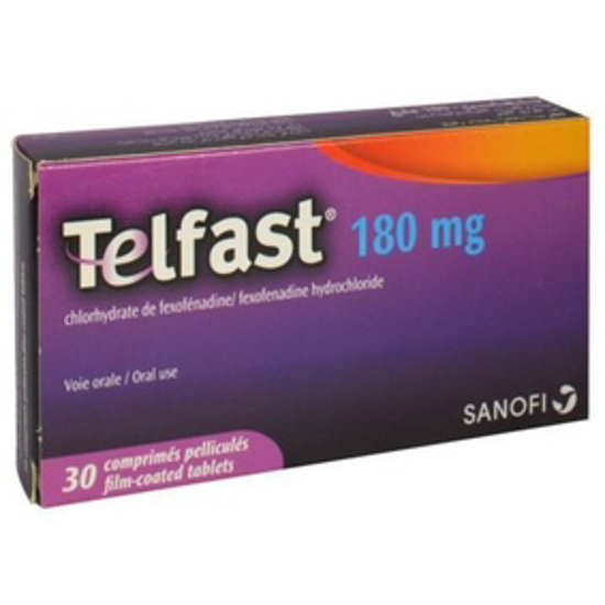 Picture of TELFAST/180 MG/TABLETS/30'S (15'S BLISTER X 2)