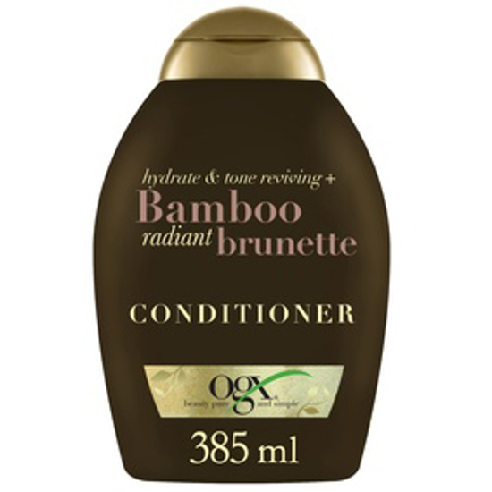 صورة OGX, CONDITIONER, HYDRATE & TONE REVIVING+ BAMBOO RADIANT BRUNETTE, WITH UVA/UVB FILTERS, 385ML