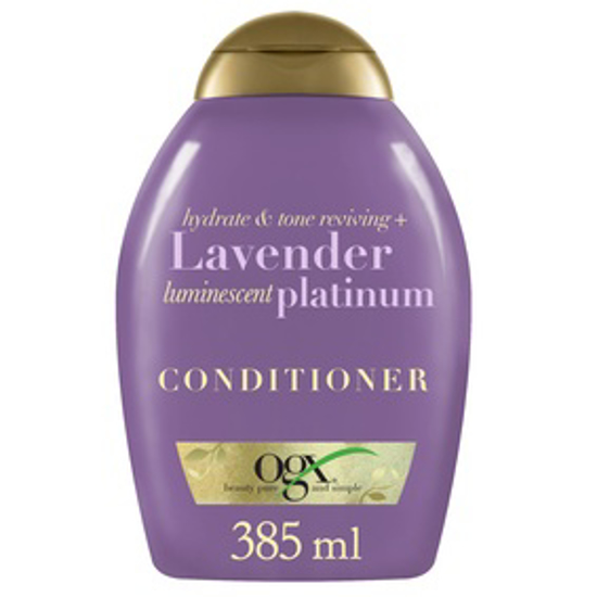 صورة OGX, CONDITIONER, HYDRATE & COLOR REVIVING+ LAVENDER LUMINESCENT PLATINUM, WITH UVA/UVB FILTERS, 385ML