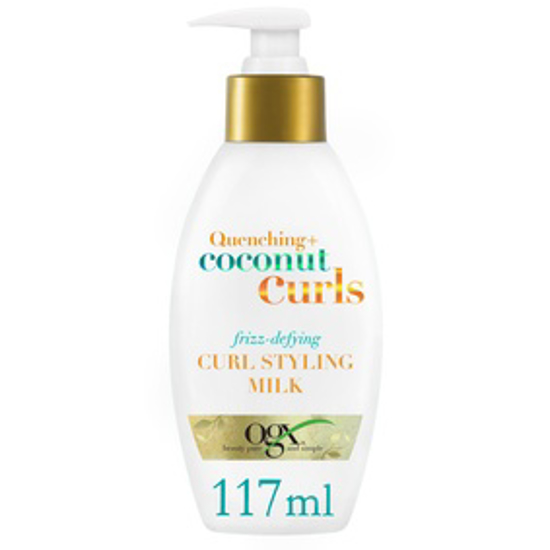 صورة OGX, HAIR MILK, QUENCHING+ COCONUT CURLS, FRIZZ-DEFYING CURL STYLING MILK, 177ML