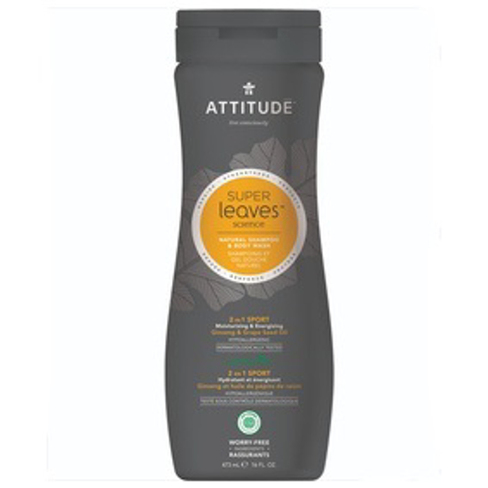 صورة ATTITUDE SUPERLEAVES SHAMPOO & BW 2IN1 SPORTS  473ML:11006