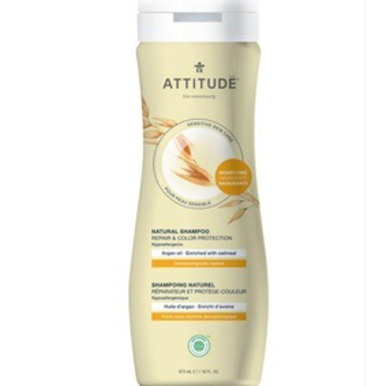 صورة ATTITUDE SENSITIVE SKIN, HYPOALLERGENIC REPAIR & COLOR PROTECTION SHAMPOO, ARGAN OIL, 16 FLUID OUNCE