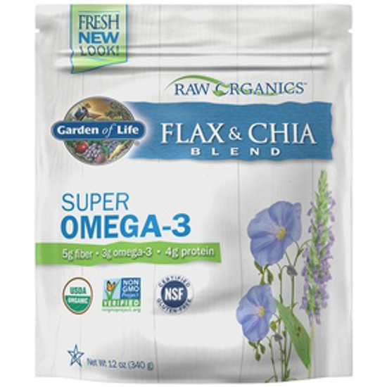 صورة RAW ORGANICS ORGANIC GOLDEN FLAXSEED & CHIA SEED 12 OZ (340G)