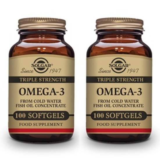 صورة SOLGAR TRIPLE STRENGTH OMEGA-3 950 MG SOFTGELS 1+1 FREE