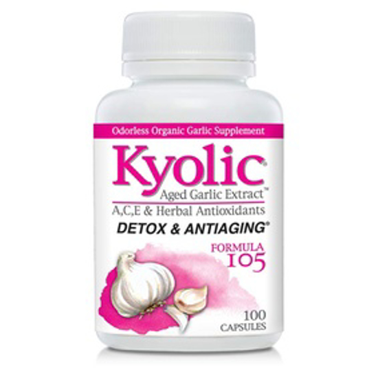 صورة KYOLIC FORMULA 105 AGED GARLIC EXTRACT DETOX AND ANTI-AGING (100-CAPSULES)