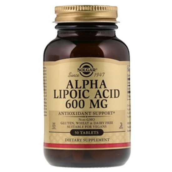 Picture of SOLGAR ALPHA LIPOIC ACID 600 MG 50 TABLETS 