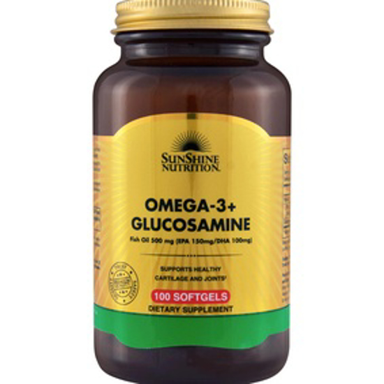 صورة SUNSHINE NUTRITION OMEGA 3+ GLUCOSAMINE 100 SOFTGELS