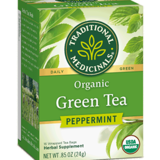 صورة TRADITIONAL MEDICINALS GREEN TEA PEPPERMINT 16 TEABAGS