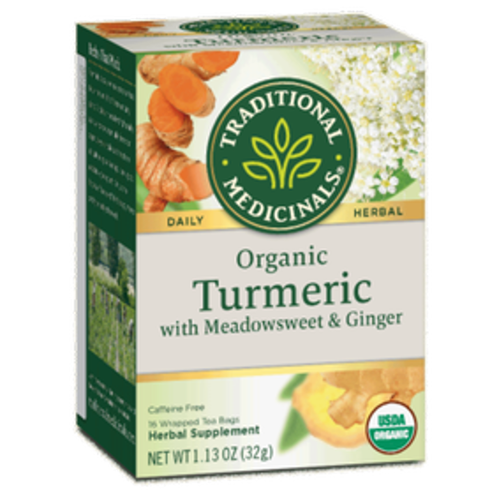 صورة TRADITIONAL MEDICINALS TURMERIC WITH MEADOWSWEET AND GINGER 16 TEABAGS