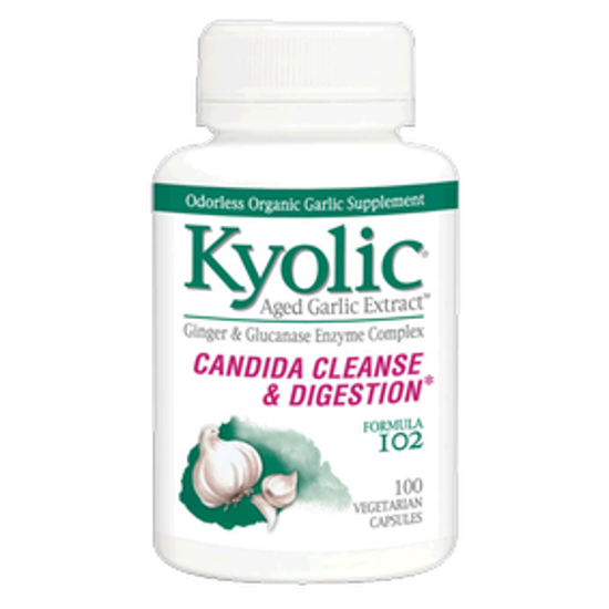 صورة KYOLIC AGED GARLIC EXTRACT™ CANDIDA CLEANSE AND DIGESTION FORMULA102 -100 VEGETARIAN CAPSULES