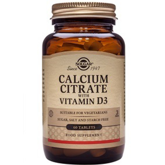 صورة SOLGAR CALCIUM CITRATE WITH VITAMIN D3 60 TABLETS