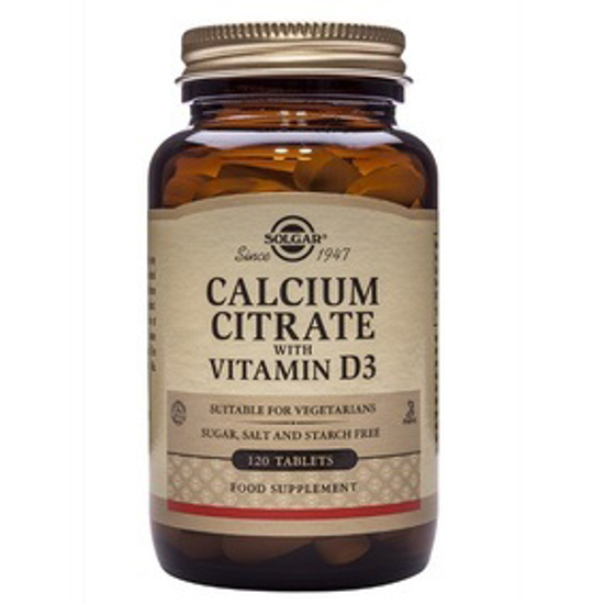 صورة SOLGAR CALCIUM CITRATE WITH VITAMIN D3 120 TABLETS