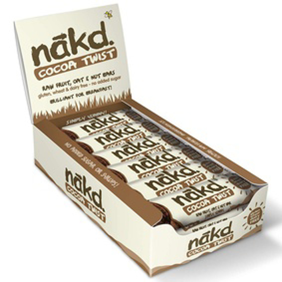 Picture of COCOA TWIST - NAKD RAW FRUIT OAT NUT BARS 30G (PACK OF 18)