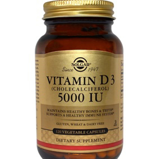 صورة VITAMIN D3 (CHOLECALCIFEROL) 125 MCG (5,000 IU) 120 VEGETABLE CAPSULES