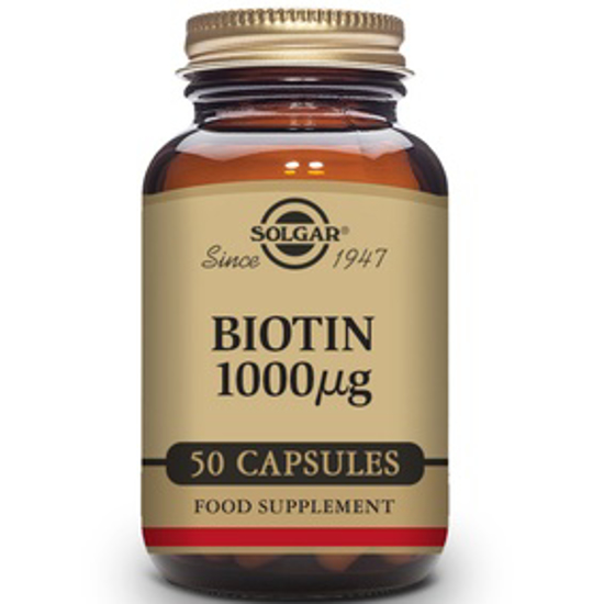 صورة SOLGAR BIOTIN 1000 MCG 50 VEGETABLE CAPSULES