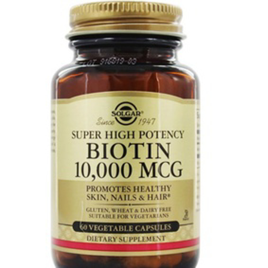 صورة SOLGAR BIOTIN 10,000 MCG 60 VEGETABLE CAPSULES