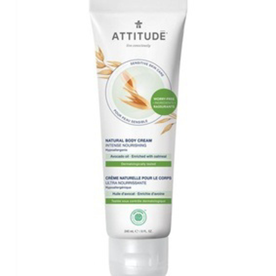 صورة ATTITUDE SENSITIVE SKIN, HYPOALLERGENIC NOURISHING BODY CREAM, AVOCADO OIL, 8.1 FLUID OUNCE