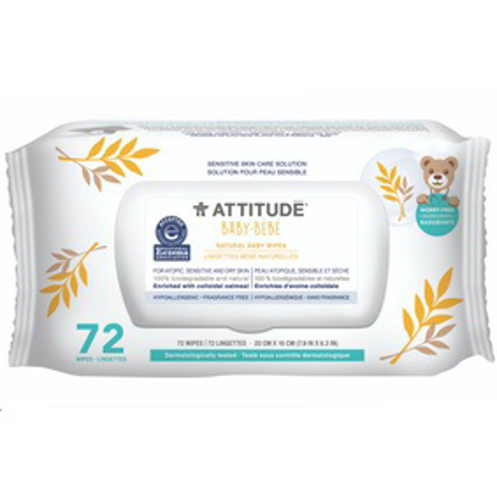 Picture of ATTITUDE SENSITIVE BABY WIPES 72'S