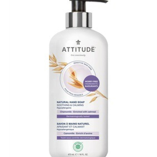 صورة ATTITUDE SENSITIVE SKIN, HYPOALLERGENIC SOOTHING & CALMING HAND SOAP, CHAMOMILE, 16 FL. OZ.