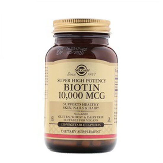 صورة SOLGAR BIOTIN 10,000 MCG 120 VEGETABLE CAPSULES