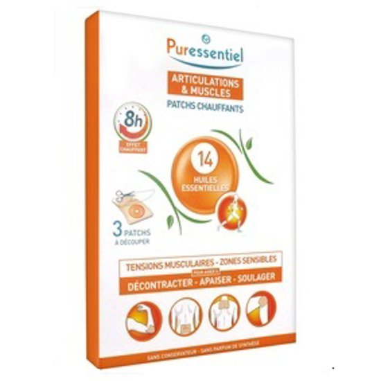 صورة PURESSENTIEL JOINTS HEATING PATCHES WITH 14 ESSENTIAL OILS 3 PATCHES