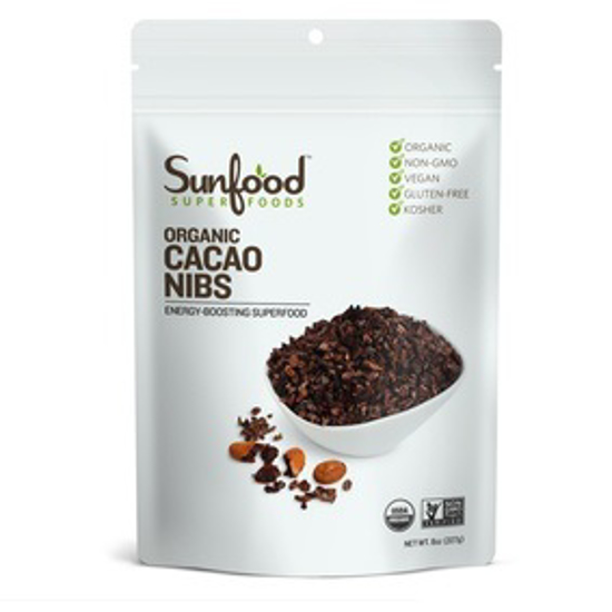 صورة SUNFOOD SUPERFOODS CACAO NIBS, 8OZ, ORGANIC