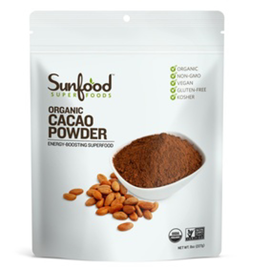 صورة SUNFOOD SUPERFOODS CACAO POWDER, 8OZ, ORGANIC