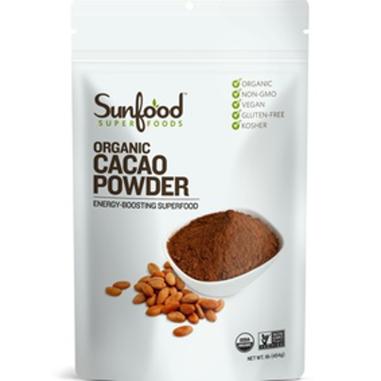 صورة SUNFOOD SUPERFOODS CACAO POWDER, 1LB, ORGANIC