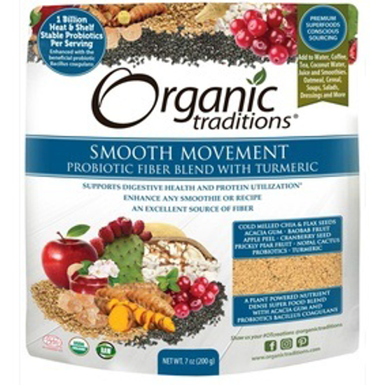 Picture of ORG TRADITIONS PROBIOTIC FIBRE BLEND W/TURMERIC 200G