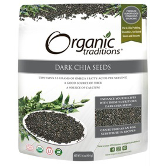 Picture of ORG TRADITIONS DARK CHIA SEEDS 454G