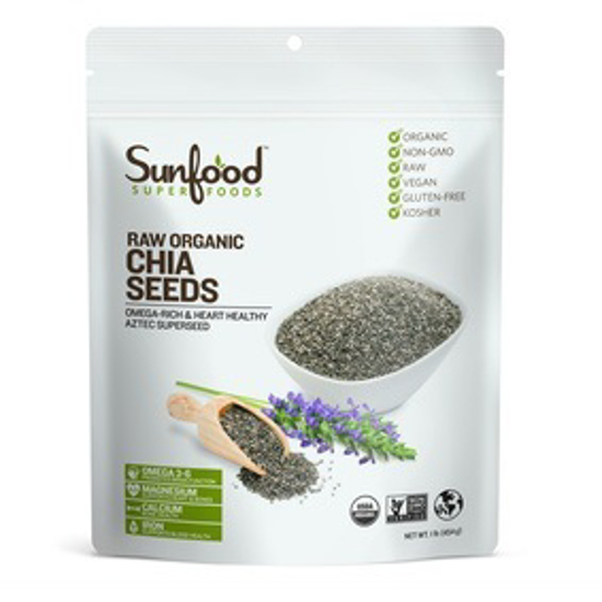 صورة SUNFOOD SUPERFOODS CHIA SEEDS, 1LB, ORGANIC, RAW