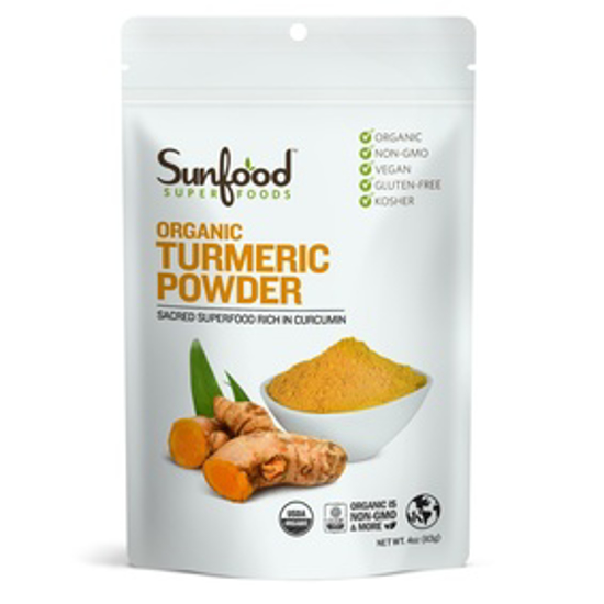 صورة SUNFOOD SUPERFOODS TURMERIC POWDER, 4OZ, ORGANIC