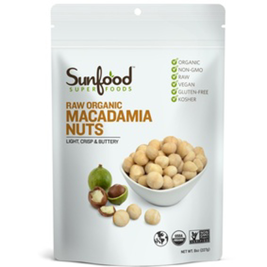 صورة SUNFOOD SUPERFOODS MACADAMIA NUTS, 8OZ, ORGANIC, RAW