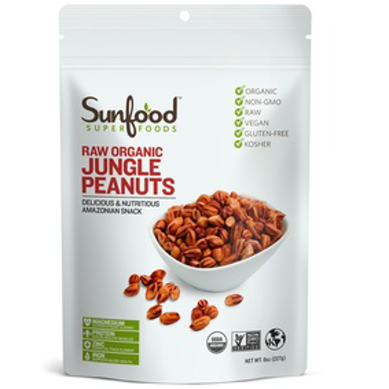 صورة SUNFOOD SUPERFOODS JUNGLE PEANUTS, 8OZ, ORGANIC, RAW