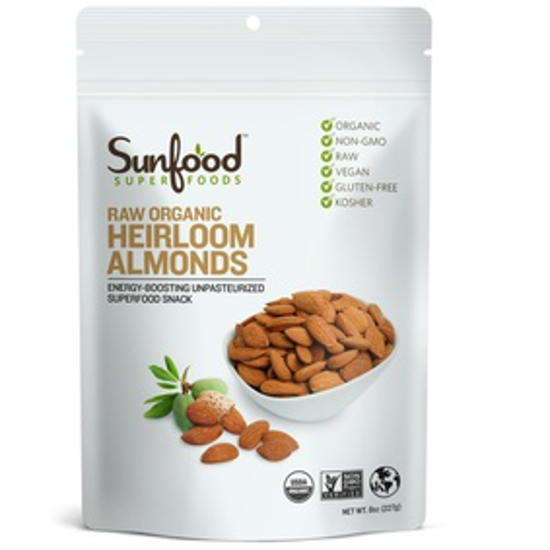 صورة SUNFOOD SUPERFOODS ALMONDS, SHELLED, 8OZ, ORGANIC, RAW