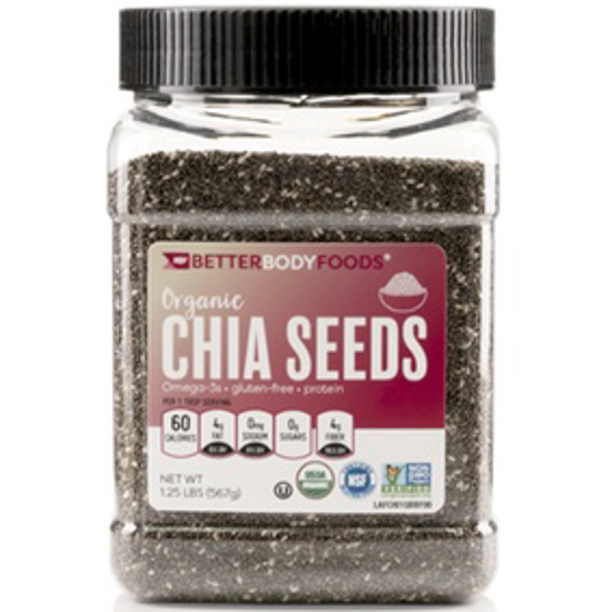 Picture of BETTER BODY FOODS ORGANIC BLACK CHIA SEEDS 567 GRAMS