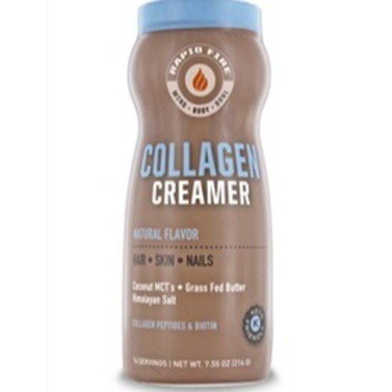 صورة RAPID FIRE COLLAGEN CREAMER FOR HAIR, SKIN & NAILS, WITH COCONUT MCTS, GRASS FED BUTTER, HIMALAYAN PINK SALT, 7.55 OZ, 14 SERVINGS