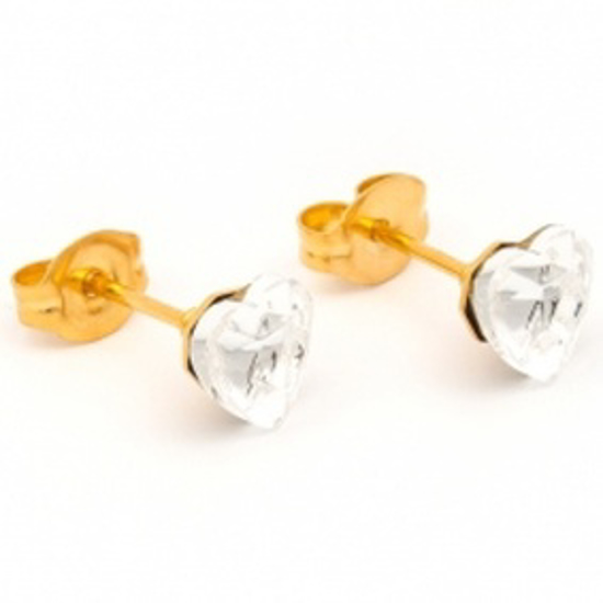 Picture of GOLD PLATED 6X6MM AUSTRIAN CRYSTAL HEART (SENSITIVE)