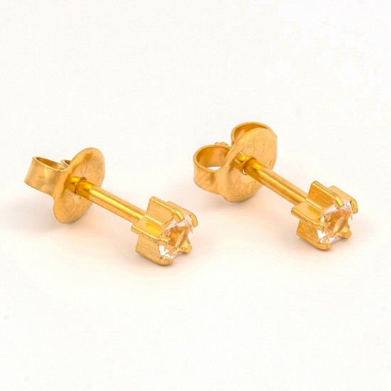 صورة Studex® Select™ 24ct Gold Plated Crystals Tiffany April Crystal Regular: PR-R104Y-STX