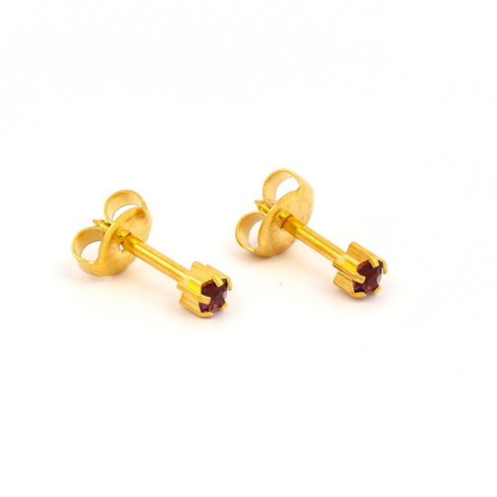 Picture of Studex® Select™ 24ct Gold Plated Crystals Tiffany February Amethyst Regular: PR-R102Y-STX
