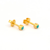 Picture of Studex® Select™ 24ct Gold Plated Pearl Turquoise Bezel Regular: PR-R305Y-STX