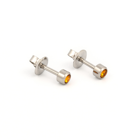 Picture of Studex® Select™ Stainless Steel Crystals Bezel November Topaz Regular: PR-R211W-STX