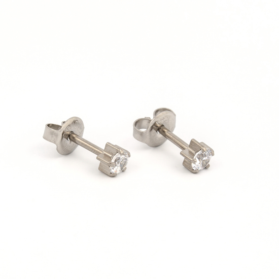 Picture of Studex® Select™ Stainless Steel Cubic Zirconia Tiffany Regular: PR-R100W-STX