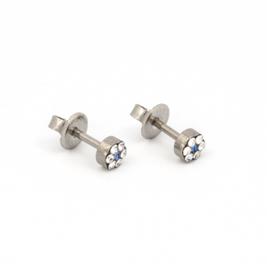 Picture of Studex® Select™ Stainless Steel Daisy Crystal Sapphire Large: PR-LD6049W-STX