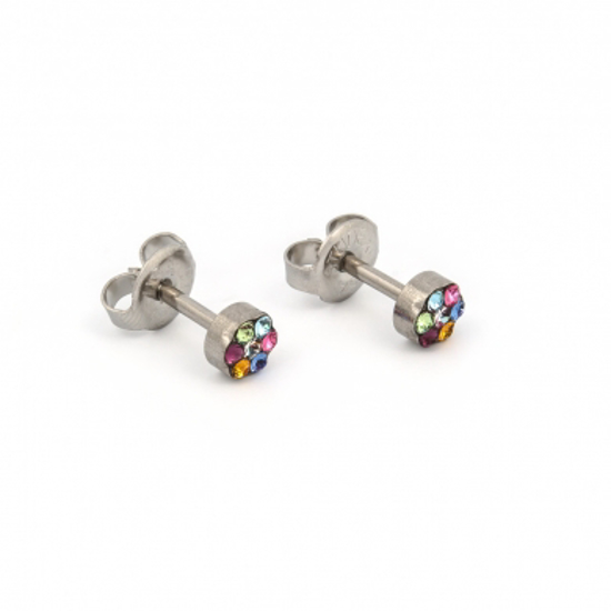 Picture of Studex® Select™ Stainless Steel Daisy Rainbow Crystal Large: PR-LD6213W-STX