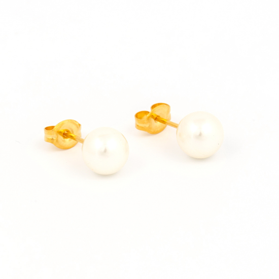 صورة Studex® Sensitive™ 24ct Gold Plated 8mm White Pearl: S678STX