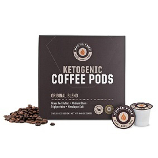 Picture of RAPID FIRE KETOGENIC HIGH PERFORMANCE KETO COFFEE PODS, SUPPORTS ENERGY AND METABOLISM, WEIGHT LOSS, KETOGENIC DIET 16 SINGLE SERVE K-CUP PODS